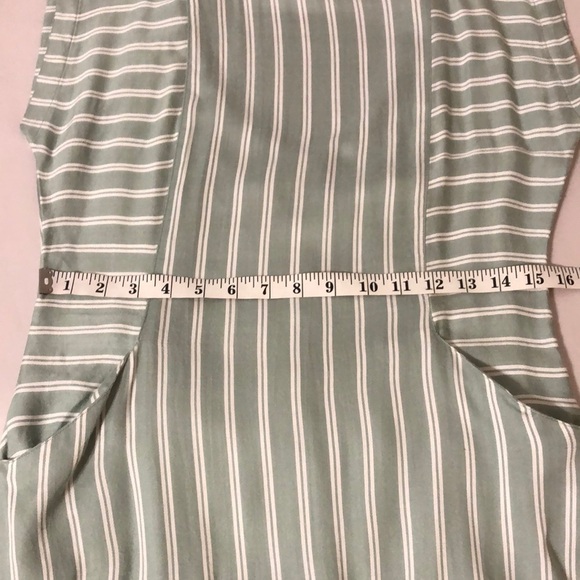 RVCA Nouveau Striped Mint Green Open Back Viscose Midi Dress Size Small - Picture 5 of 16